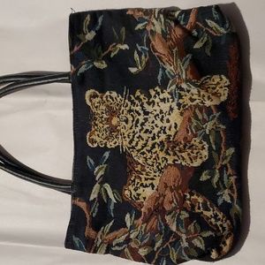 CHEETAH TAPESTRY HANDBAG